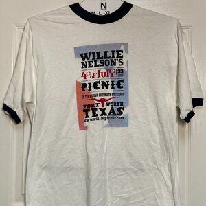 Willie Nelson Original 4 Picnic Fort Worth Stockyards white sze Large